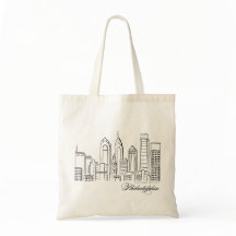 Bolsa de Tote en el Skyline de Filadelfia
