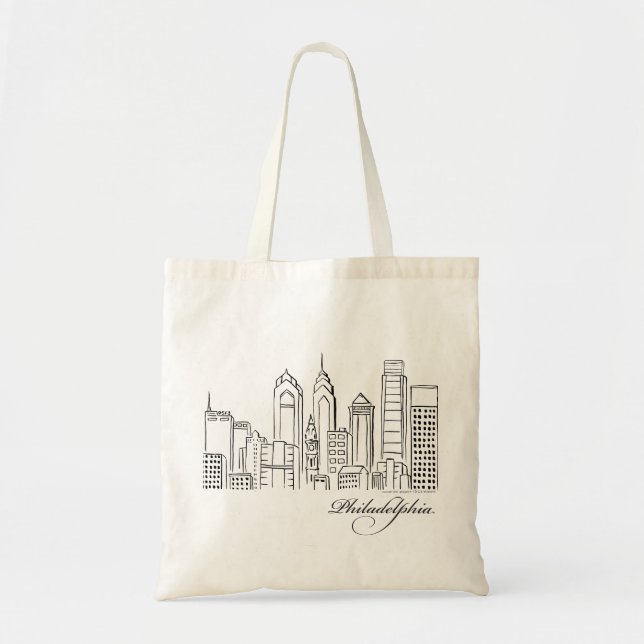 Bolsa de Tote en el Skyline de Filadelfia (Frente)