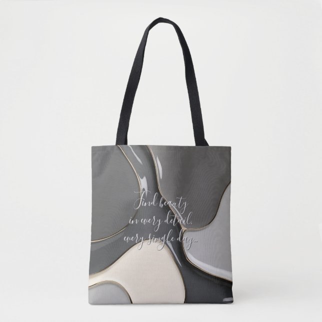 Bolsa de tote en un gráfico abstracto elegante (Anverso)