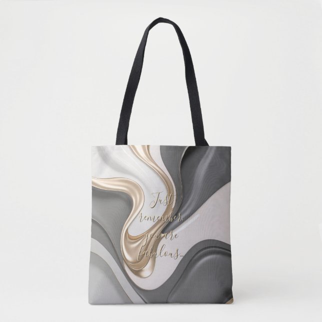 Bolsa de tote en un gráfico abstracto elegante (Anverso)