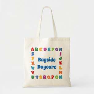 Bolsa de Tote Escolar con alfabeto de polka brilla