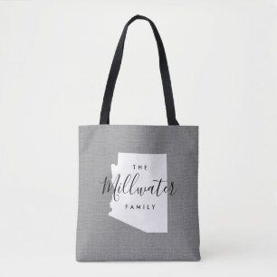 Bolsa de Tote Estatal Monograma de la Familia Ariz