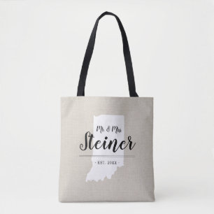Bolsa de Tote Estatal Monograma de la Familia Indi