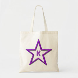 Bolsa de Tote - Estrella morada con inicial