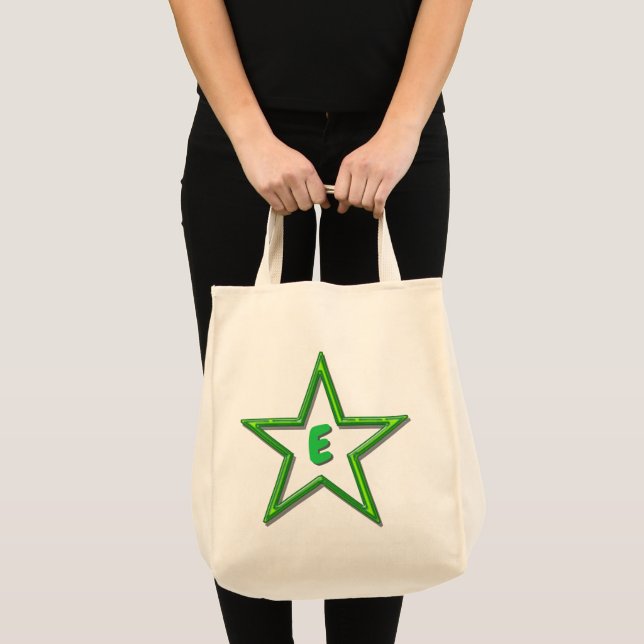 Bolsa de Tote - Estrella verde con inicial (Anverso (producto))