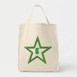 Bolsa de Tote - Estrella verde con inicial