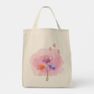 Bolsa de Tote Floral de Humo Rosa con Mariposas -