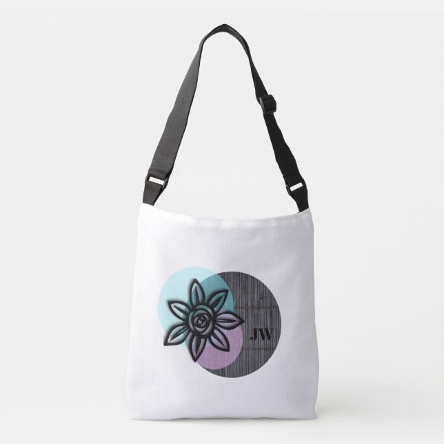 Bolsa De Tote Floral De Poliéster Cruzado Único In (Anverso)