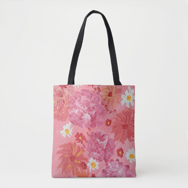 Bolsa De Tote Floral Del Rosa Del Sol (Anverso)