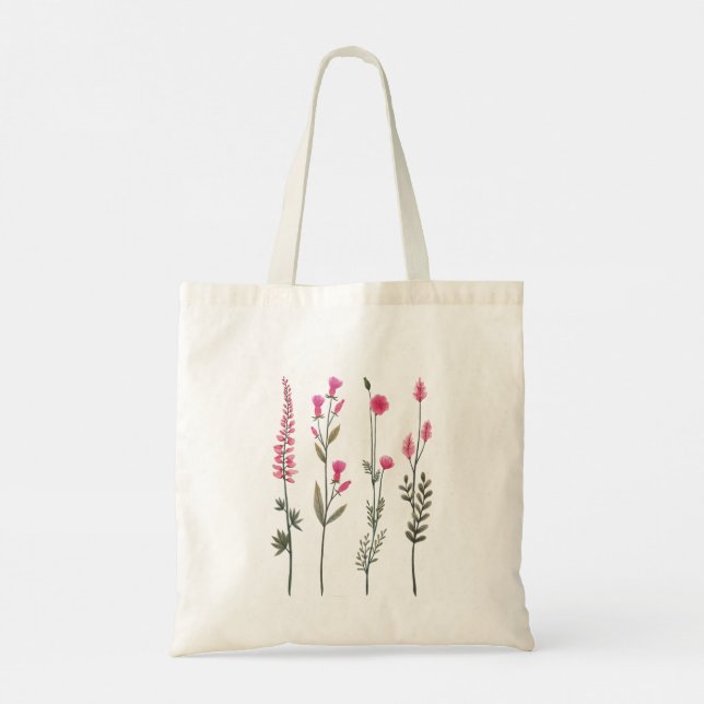 Bolsa De Tote Floral Delicada - Flores acuáticas r (Reverso)