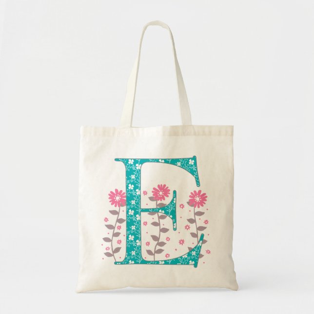 Bolsa De Tote Floral 'E' Monograma (Frente)