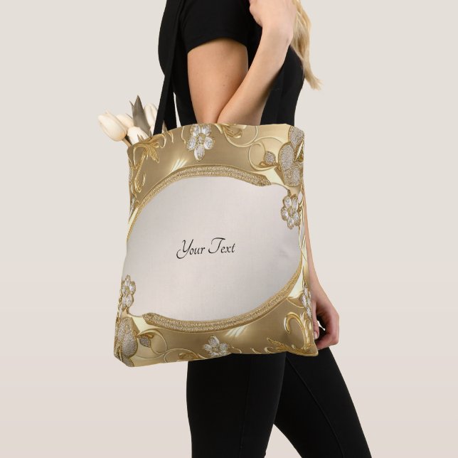 Bolsa De Tote Floral Ornate Gold (Detalle)