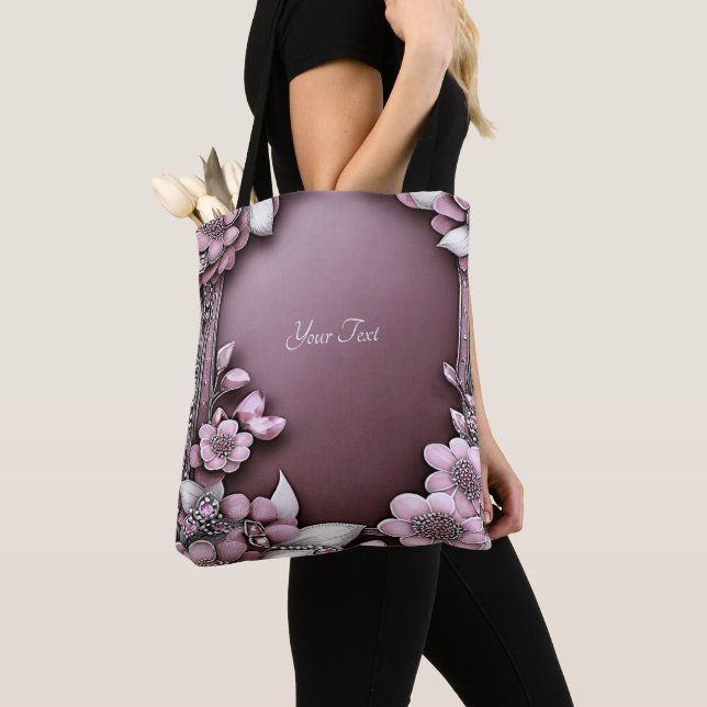 Bolsa De Tote Floral Rosa (Detalle)