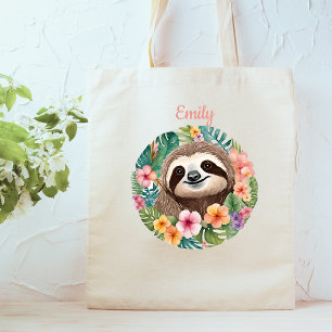 Bolsa De Tote Floral Sloth
