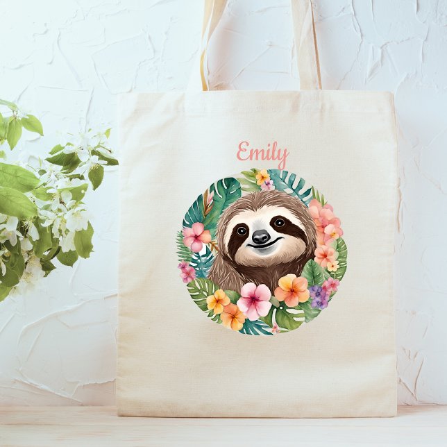 Bolsa De Tote Floral Sloth (Subido por el creador)