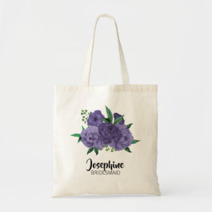 Bolsa de Tote Floral Ultra Violeta Púrpura de la B
