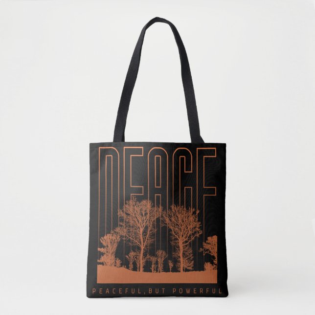 Bolsa de Tote Futurista de Naranja Negro (Anverso)