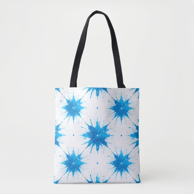 Bolsa de Tote Geométrica Blue Splash (Anverso)