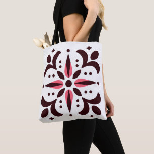 Bolsa de Tote Geométrica de Blogom de Borgoña