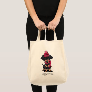 Bolsa de Tote Grande de Black and Tan Dachshund
