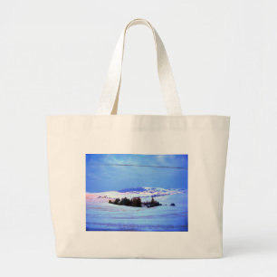 Bolsa de tote grande de colinas nevadas