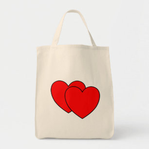 Bolsa De Tote Grande De Dos Corazones