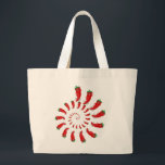 Bolsa de Tote grande de espiral roja de diva de pi<br><div class="desc">Arte personalizado lindo. Pimientos rojos en una espiral. Idea de regalo para los amantes de las comidas picantes.</div>