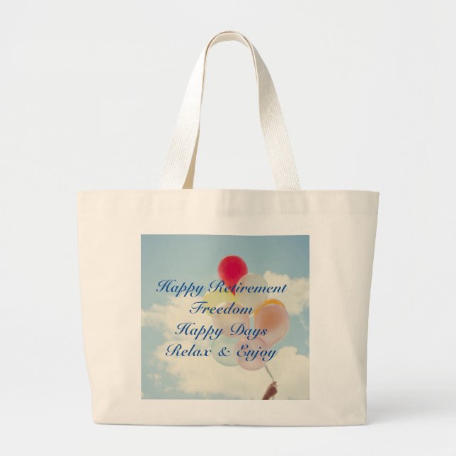 Bolsa de Tote Grande de Globos de Jubilación Feliz (Frente)