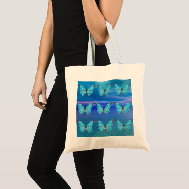 Bolsa De Tote Grande De Mariposas Azules (Anverso (producto))
