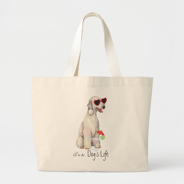 Bolsa De Tote Grande Del Terrier De Bedlington De  (Frente)