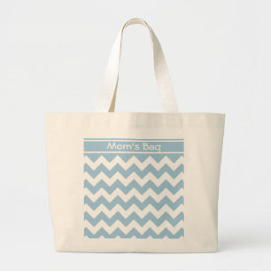 Bolsa de Tote grande personalizado, Chevrras azule