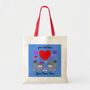 Bolsa de Tote Gray Poodle Valentine #3