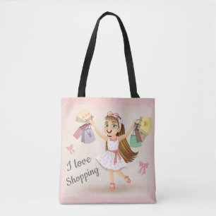Bolsa de Tote "I love Shopping" de Cleo