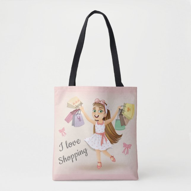 Bolsa de Tote "I love Shopping" de Cleo (Anverso)