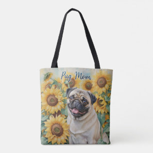Bolsa de Tote impresa completa con girasol de la m