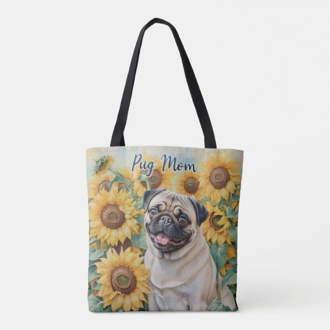 Bolsa de Tote impresa completa con girasol de la m (Reverso)
