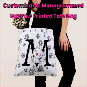 Bolsa De Tote Impresa De Pata Monogramada De perso