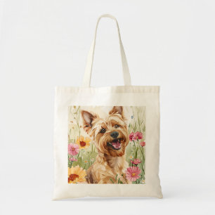 Bolsa de Tote impresa de Yorkie Dog de color acuát