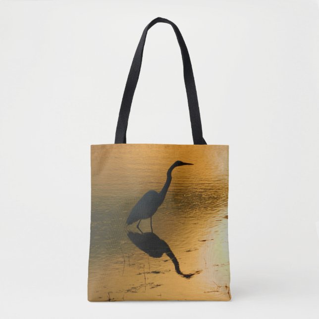 Bolsa De Tote Impresa Egret Sunset (Anverso)