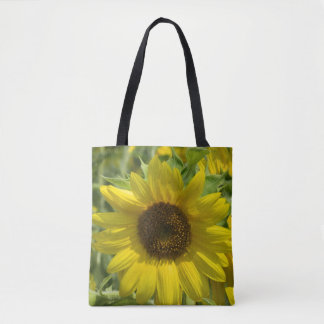 Bolsa De Tote Impresa En El Jardín Del Girasol