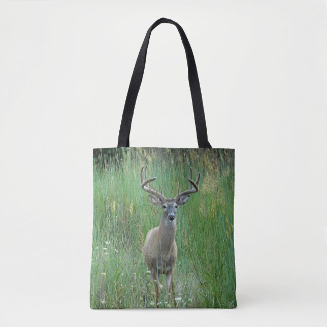 Bolsa de tote impresa en la pradera de gallo blanc (Anverso)