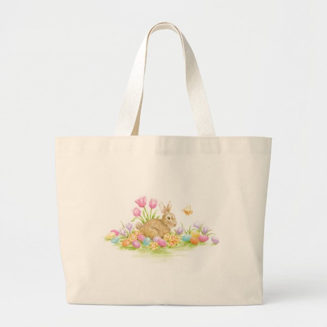 Bolsa de Tote Jumbo con conejo de Pascua (Frente)