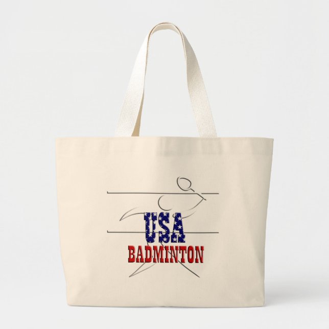 Bolsa de Tote Jumbo Deportivo Badminton USA (Frente)