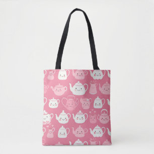 Bolsa De Tote Kawaii Teapot - Cuta, Rosa, Estética