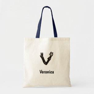Bolsa de Tote - Letra Cat V con nombre