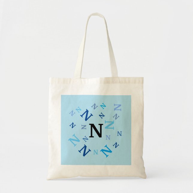 Bolsa de Tote - Letras despedazadas en azul (Frente)