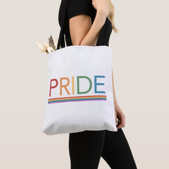 Bolsa de Tote LGBTQ con arcoiris del Orgullo Gay (Detalle)