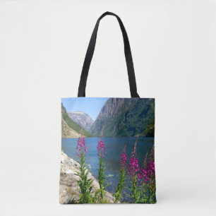 Bolsa de Tote Mediana con Escena del Río Noruega