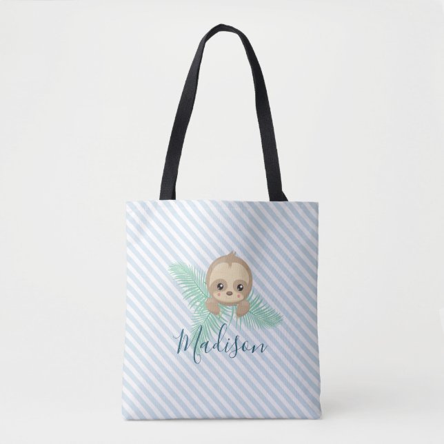 Bolsa de Tote Monograma de Bebé Cute (Anverso)