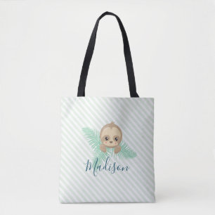 Bolsa de Tote Monograma de Bebé Verde Cute